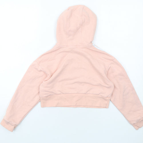 adidas Girls Pink Cotton Pullover Hoodie Size 9-10 Years Pullover