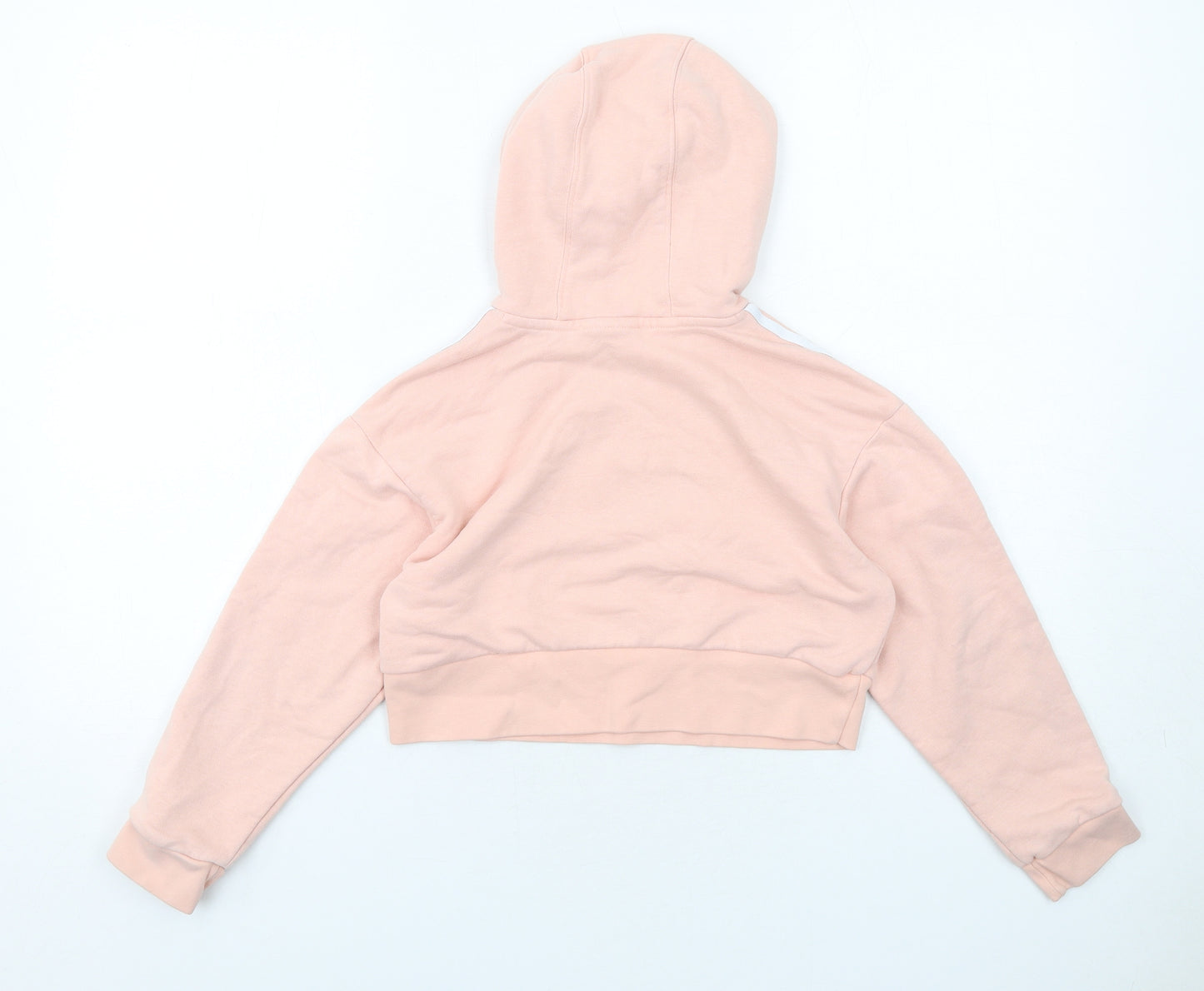 adidas Girls Pink Cotton Pullover Hoodie Size 9-10 Years Pullover