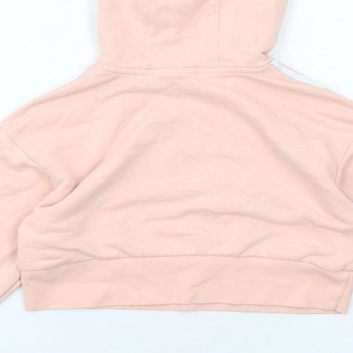 adidas Girls Pink Cotton Pullover Hoodie Size 9-10 Years Pullover