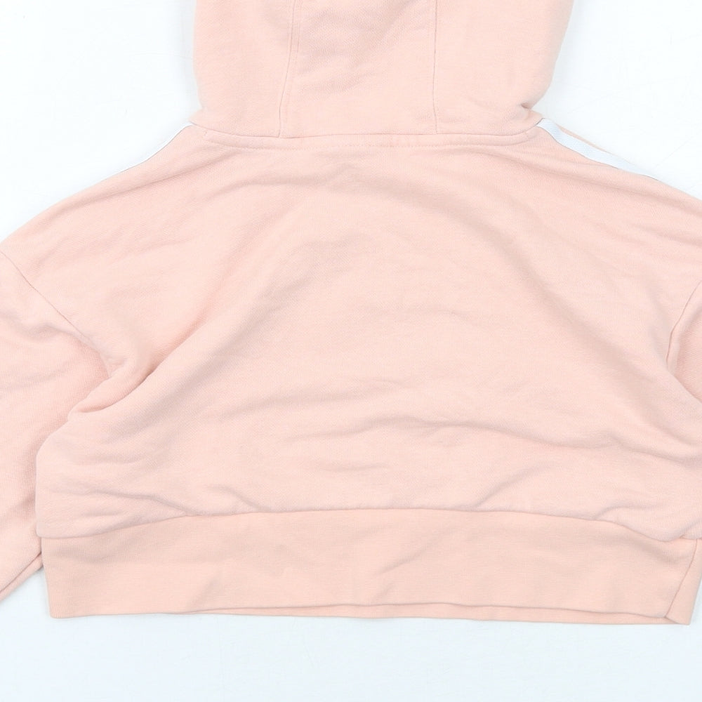 adidas Girls Pink Cotton Pullover Hoodie Size 9-10 Years Pullover