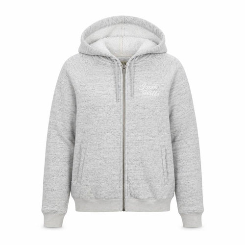 Jack Wills Womens Grey Cotton Full Zip Hoodie Size 6 Zip