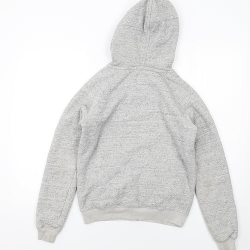 Jack Wills Womens Grey Cotton Full Zip Hoodie Size 6 Zip