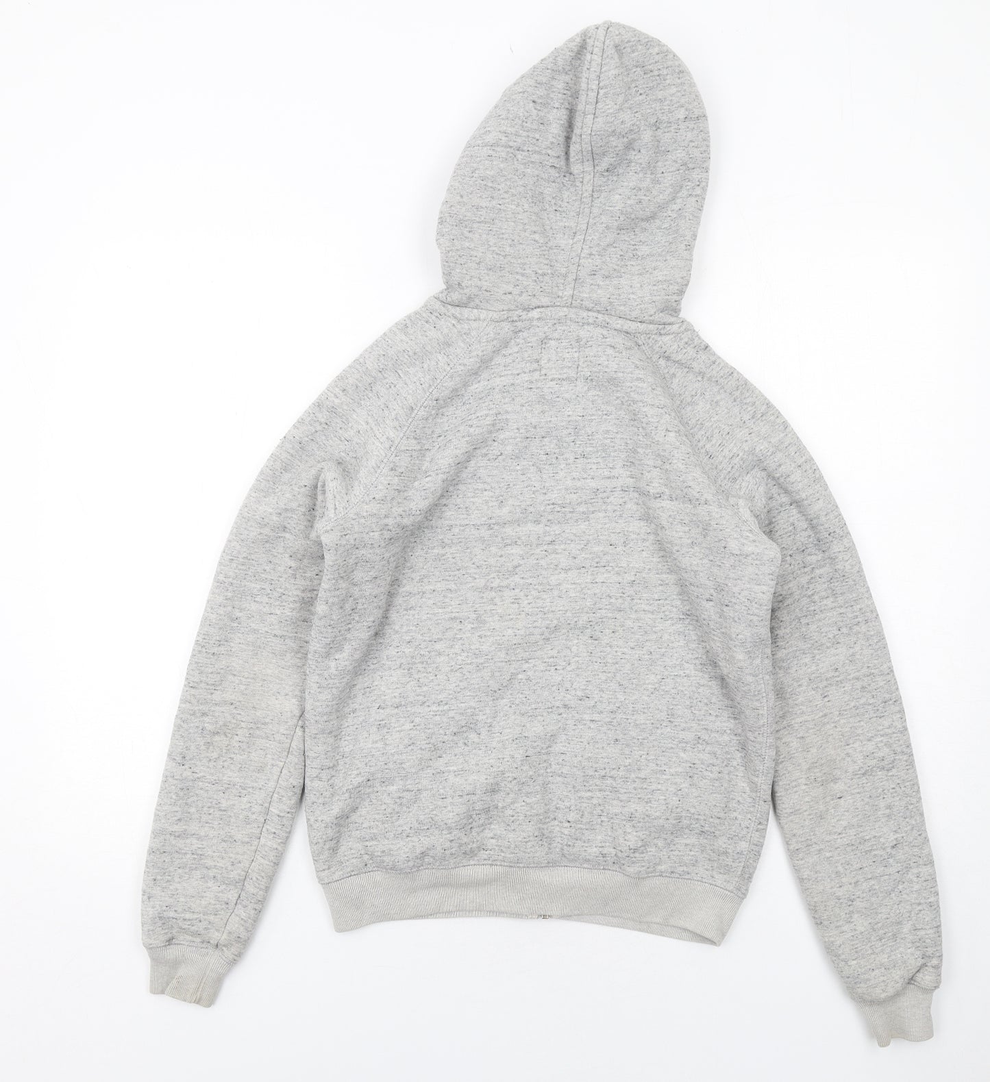 Jack Wills Womens Grey Cotton Full Zip Hoodie Size 6 Zip
