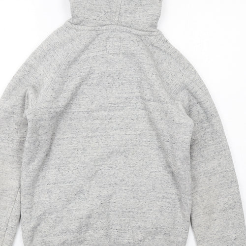 Jack Wills Womens Grey Cotton Full Zip Hoodie Size 6 Zip