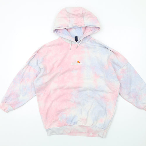 ellesse Womens Multicoloured Geometric Cotton Full Zip Hoodie Size 4 Pullover - Tie dye pattern