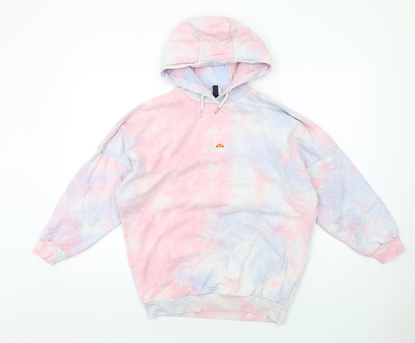 ellesse Womens Multicoloured Geometric Cotton Full Zip Hoodie Size 4 Pullover - Tie dye pattern