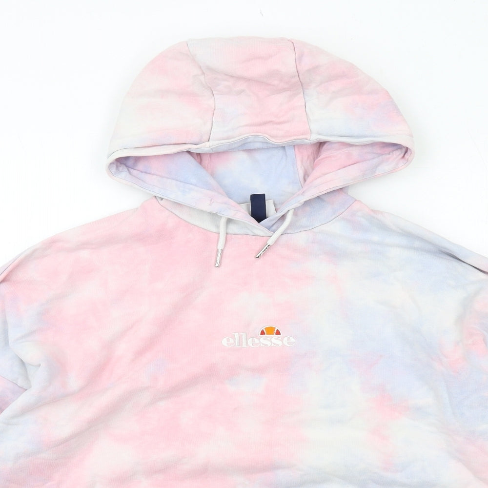 ellesse Womens Multicoloured Geometric Cotton Full Zip Hoodie Size 4 Pullover - Tie dye pattern