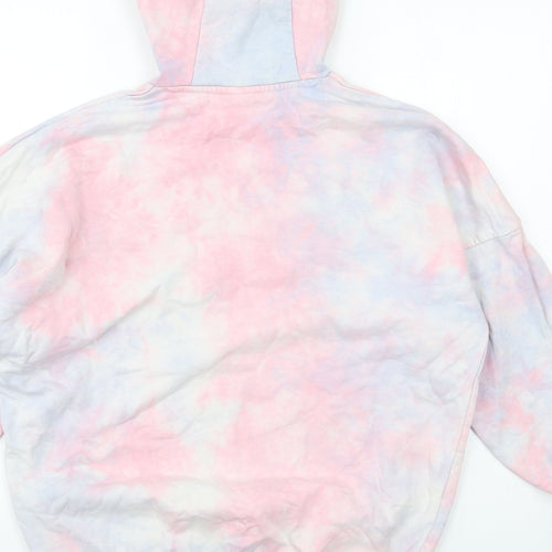 ellesse Womens Multicoloured Geometric Cotton Full Zip Hoodie Size 4 Pullover - Tie dye pattern
