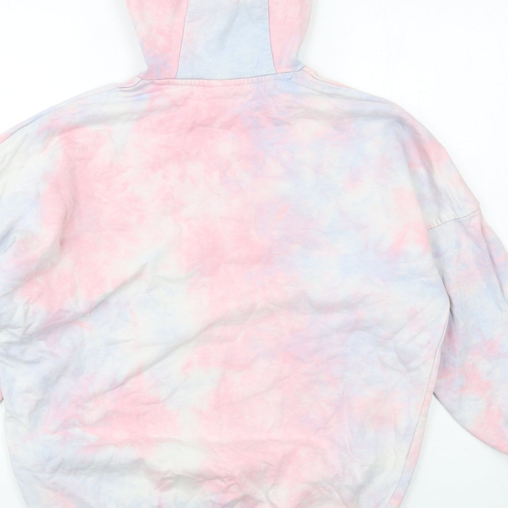 ellesse Womens Multicoloured Geometric Cotton Full Zip Hoodie Size 4 Pullover - Tie dye pattern