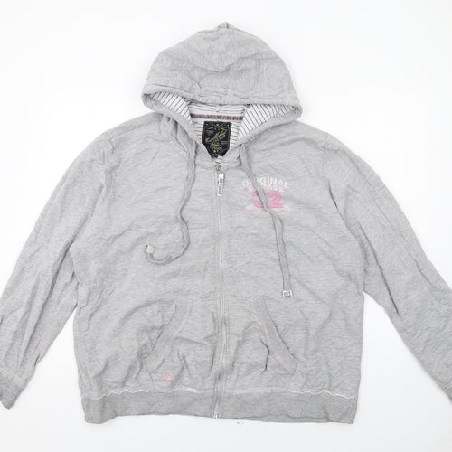 South Womens Grey Cotton Full Zip Hoodie Size 22 Zip