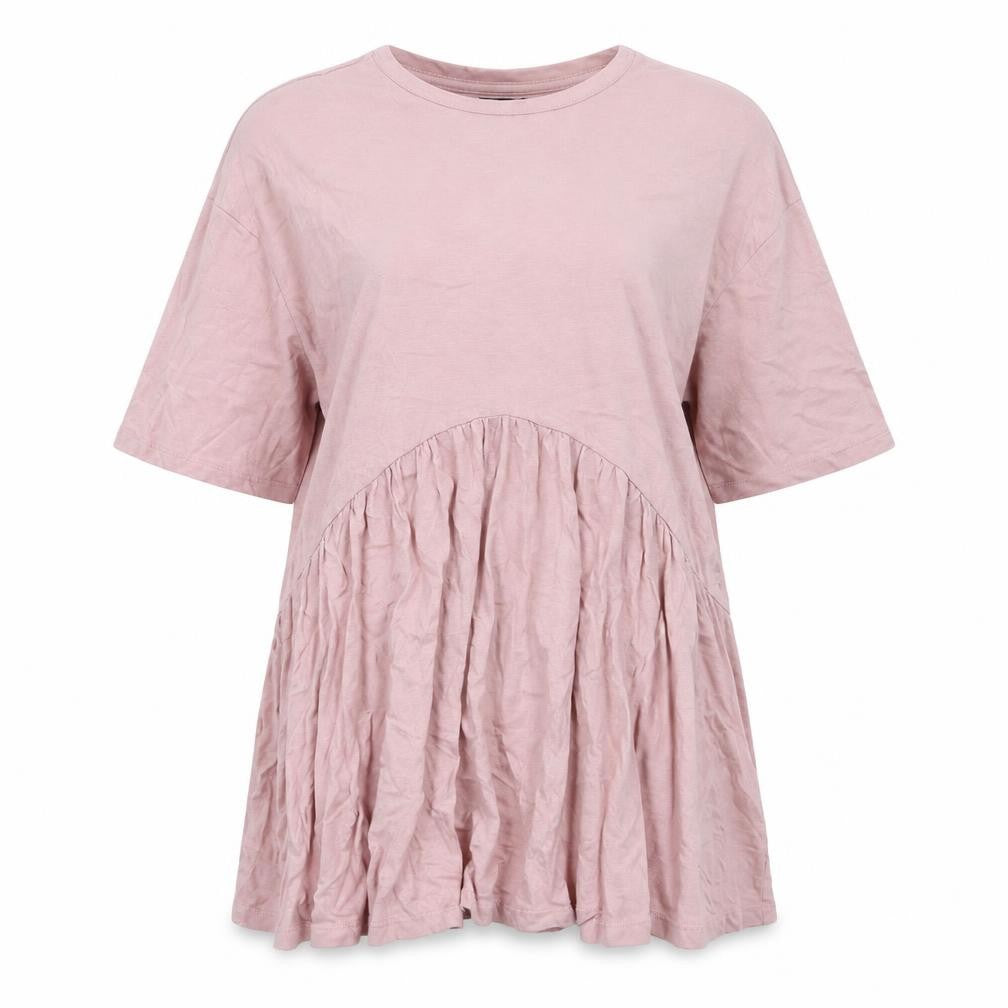 ASOS Womens Pink Cotton T-Shirt Dress Size 12 Crew Neck Pullover