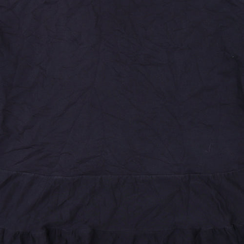 River Island Womens Blue Cotton Trapeze & Swing Size L Boat Neck Pullover