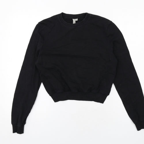 ASOS Womens Black Cotton Pullover Sweatshirt Size 8 Pullover