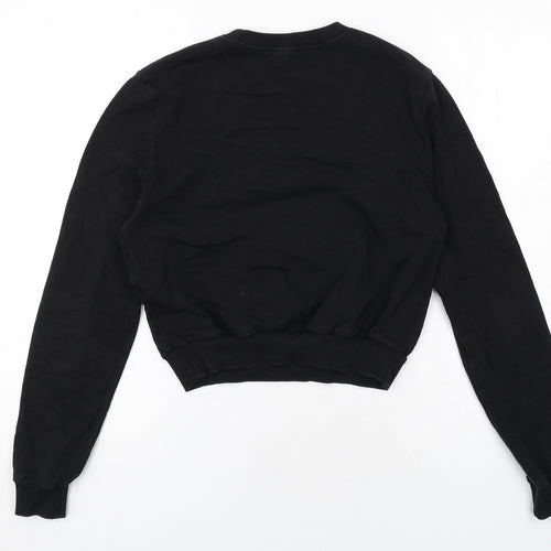 ASOS Womens Black Cotton Pullover Sweatshirt Size 8 Pullover