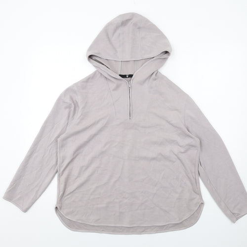 Very Womens Grey Viscose Pullover Hoodie Size S Zip