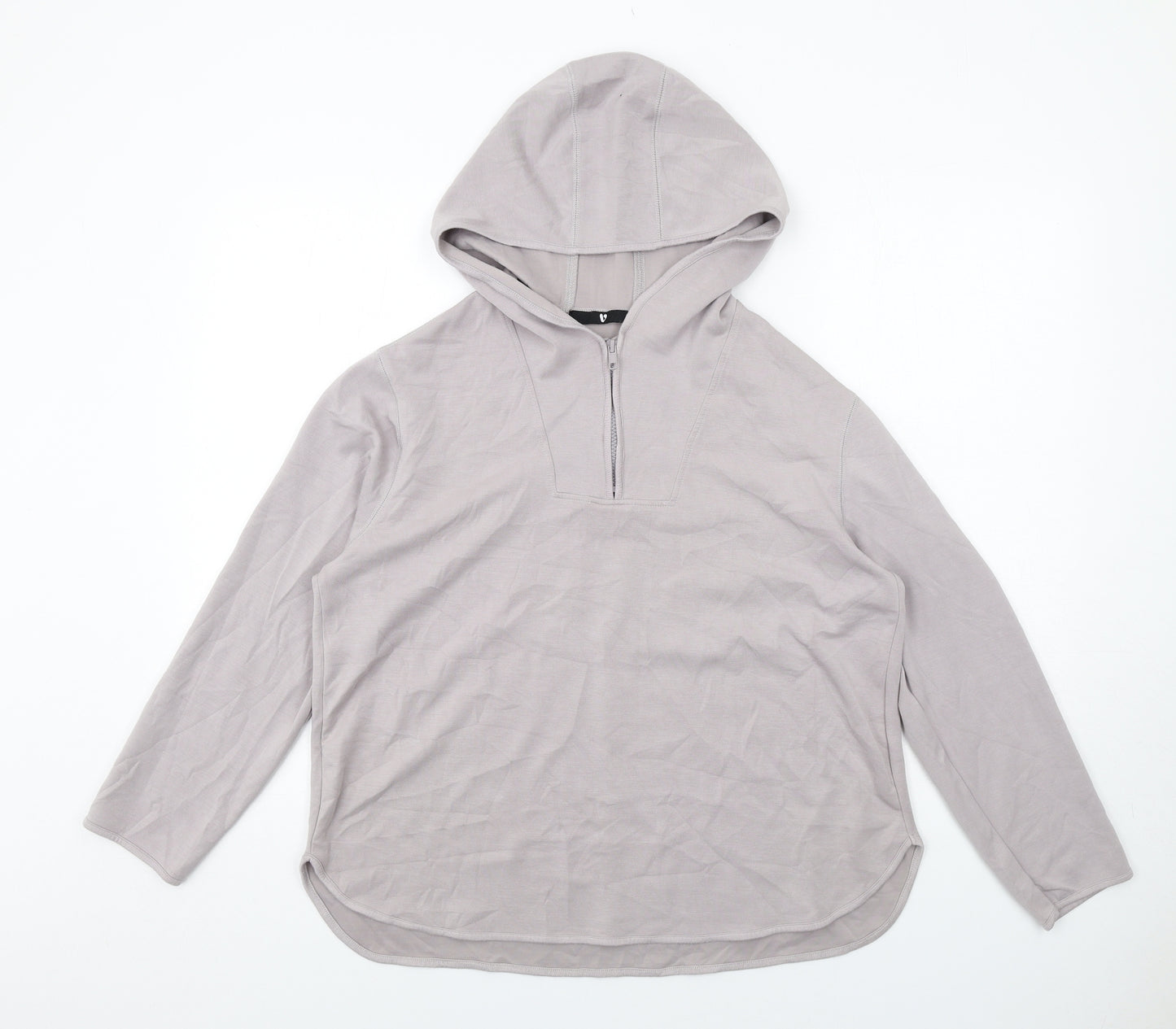 Very Womens Grey Viscose Pullover Hoodie Size S Zip