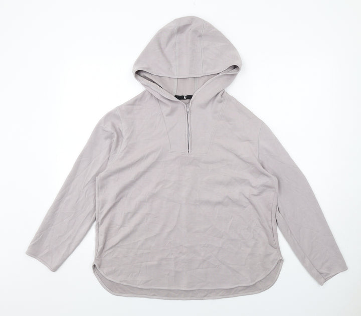 Very Womens Grey Viscose Pullover Hoodie Size S Zip