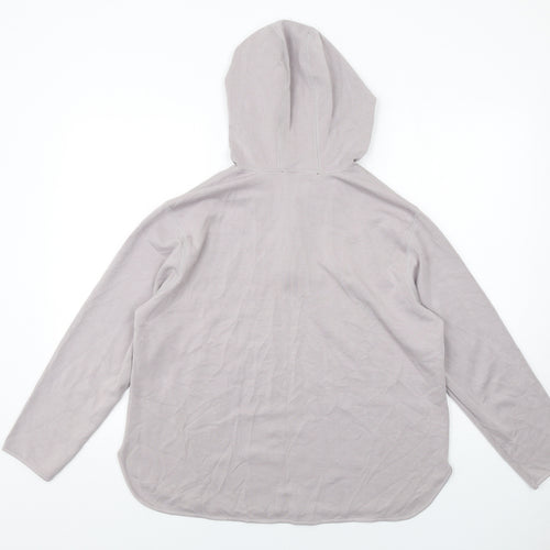 Very Womens Grey Viscose Pullover Hoodie Size S Zip