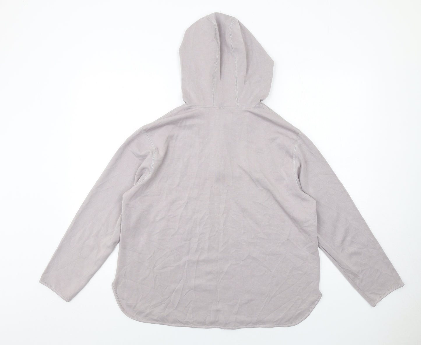 Very Womens Grey Viscose Pullover Hoodie Size S Zip