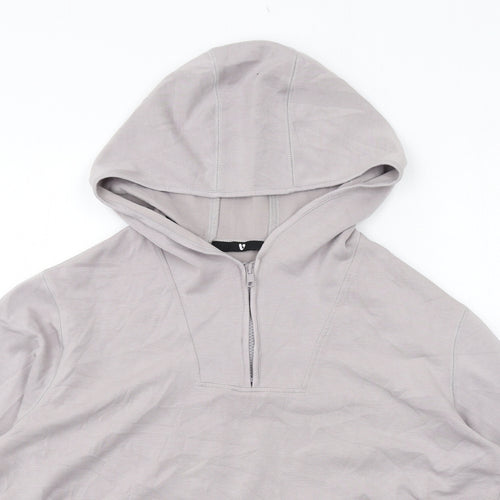 Very Womens Grey Viscose Pullover Hoodie Size S Zip