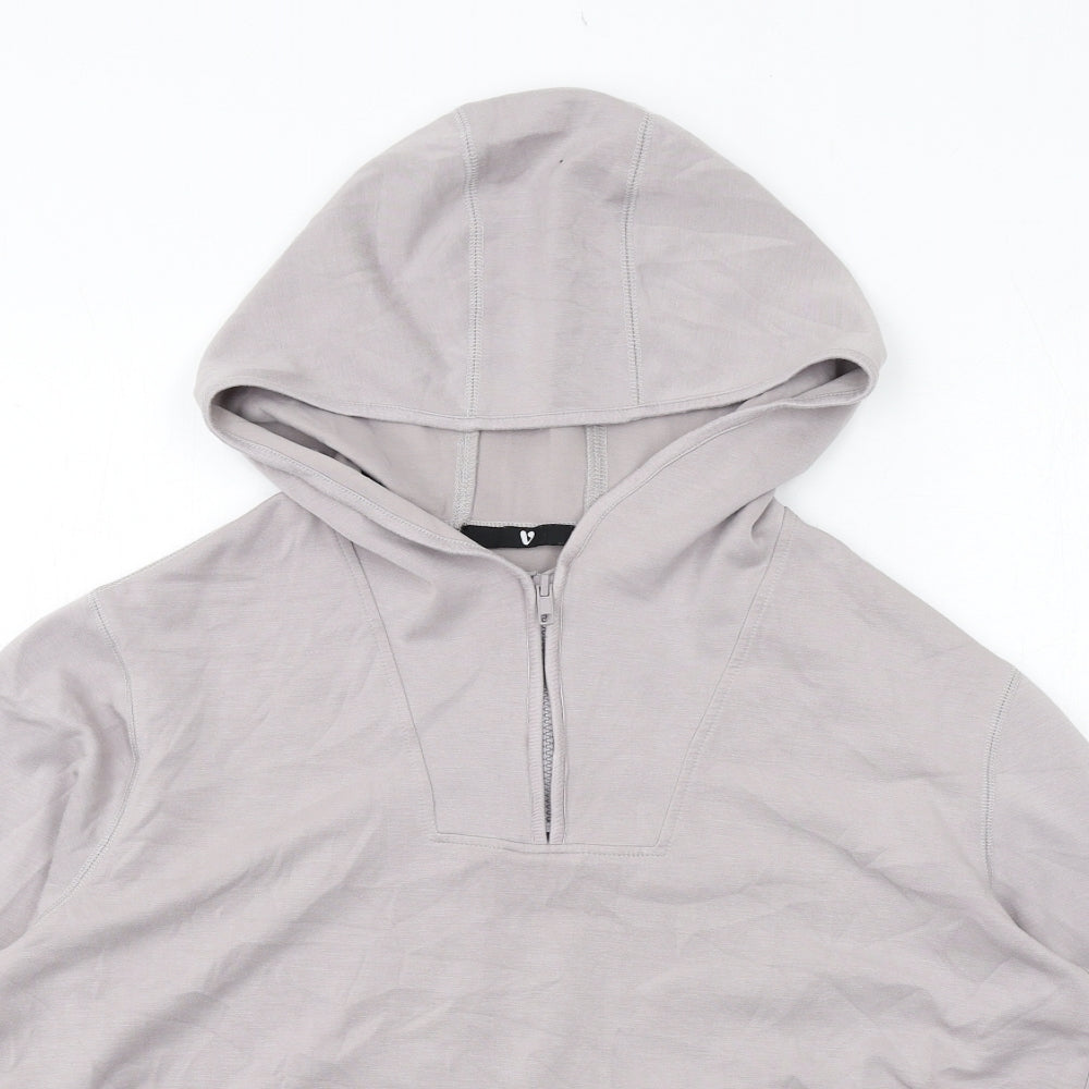 Very Womens Grey Viscose Pullover Hoodie Size S Zip