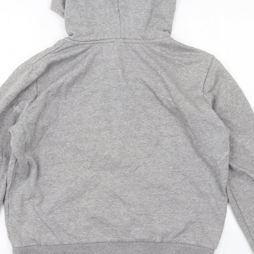 H&M Womens Grey Cotton Full Zip Hoodie Size M Zip