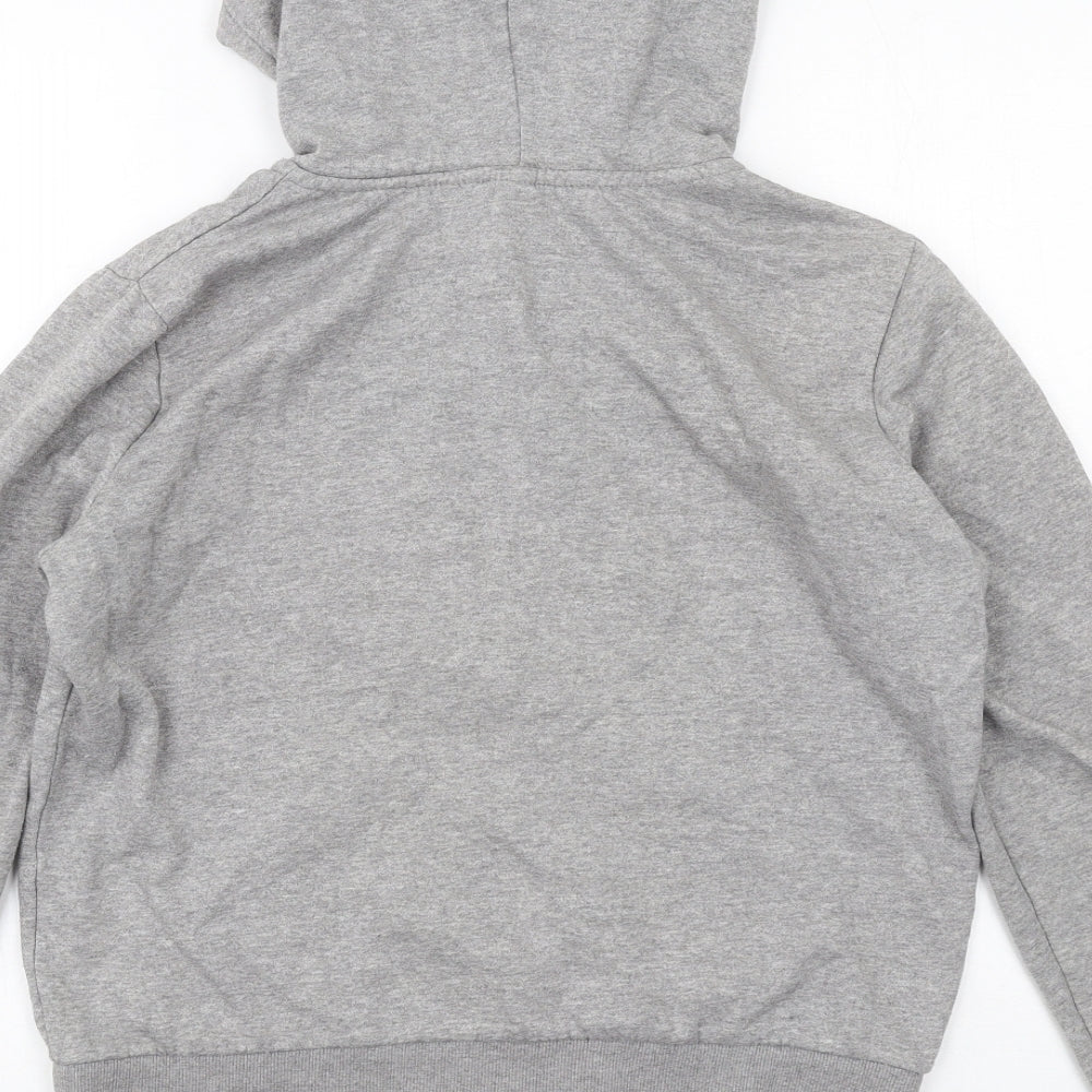 H&M Womens Grey Cotton Full Zip Hoodie Size M Zip