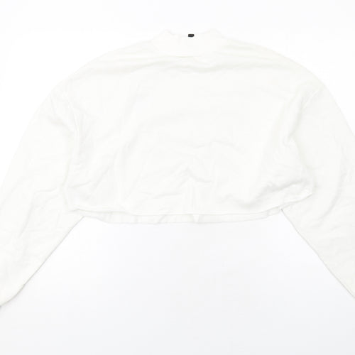 H&M Womens White Cotton Pullover Sweatshirt Size M Pullover - Karma & Magic