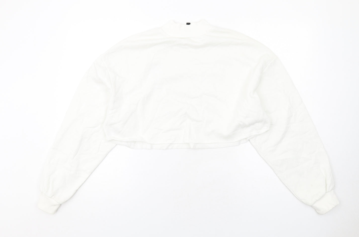 H&M Womens White Cotton Pullover Sweatshirt Size M Pullover - Karma & Magic