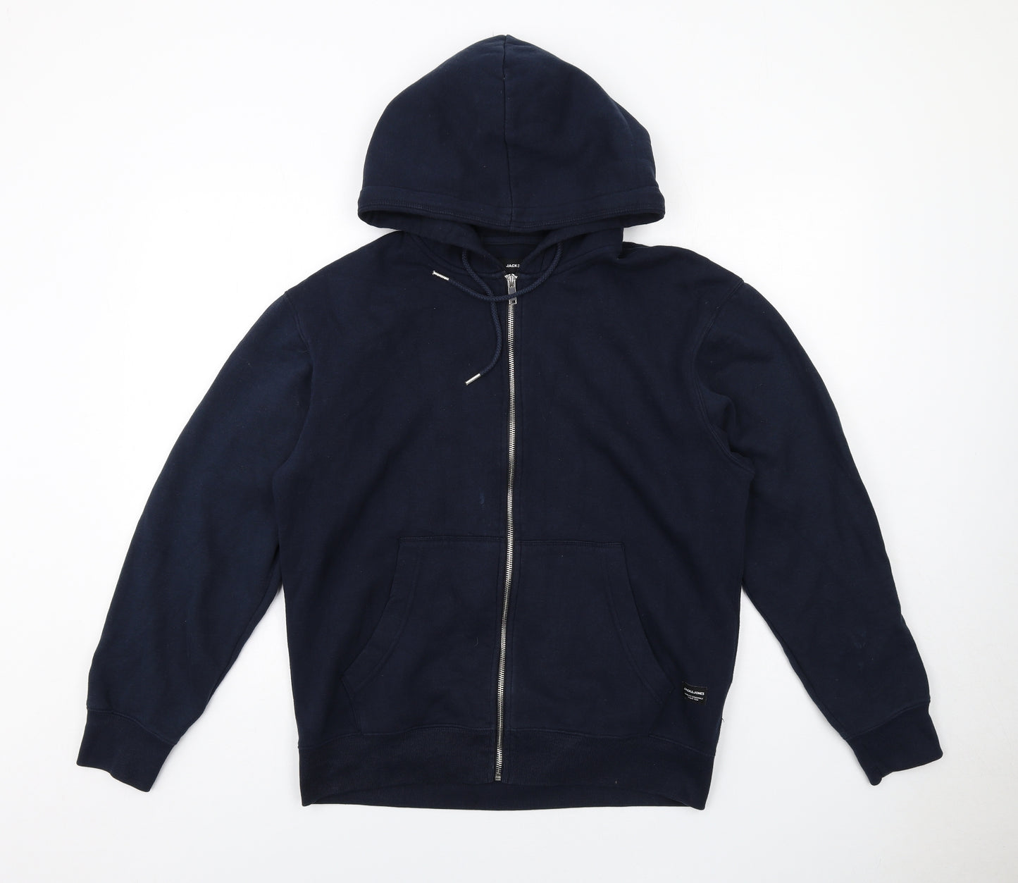JACK & JONES Mens Blue Cotton Full Zip Hoodie Size M