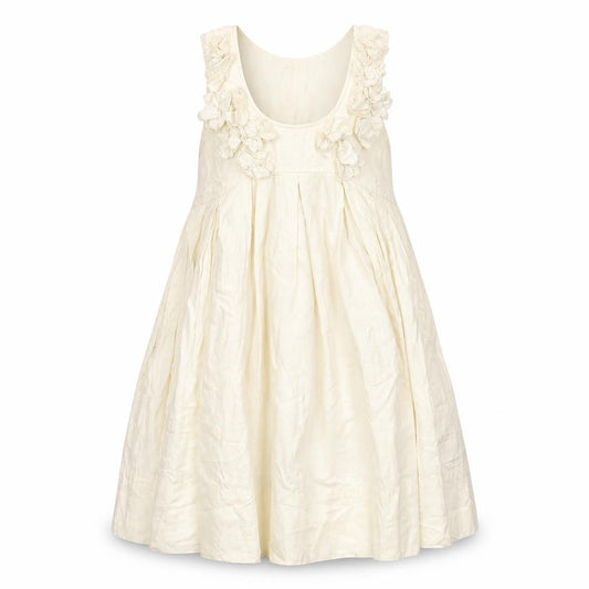 Front view of H&M women’s ivory cotton a-line, size UK 6, scoop neck button
