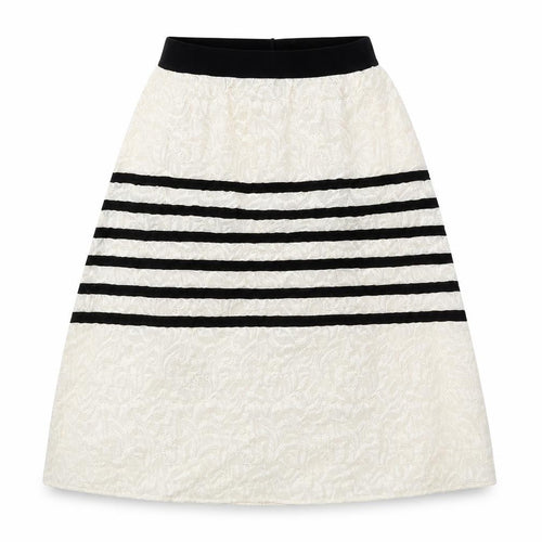 Jijil Womens Ivory Striped Acrylic Swing Skirt Size 12
