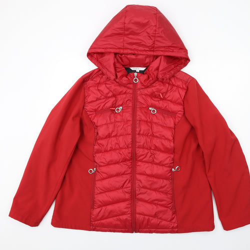 Cleo Womens Red Jacket Size 2XL Zip