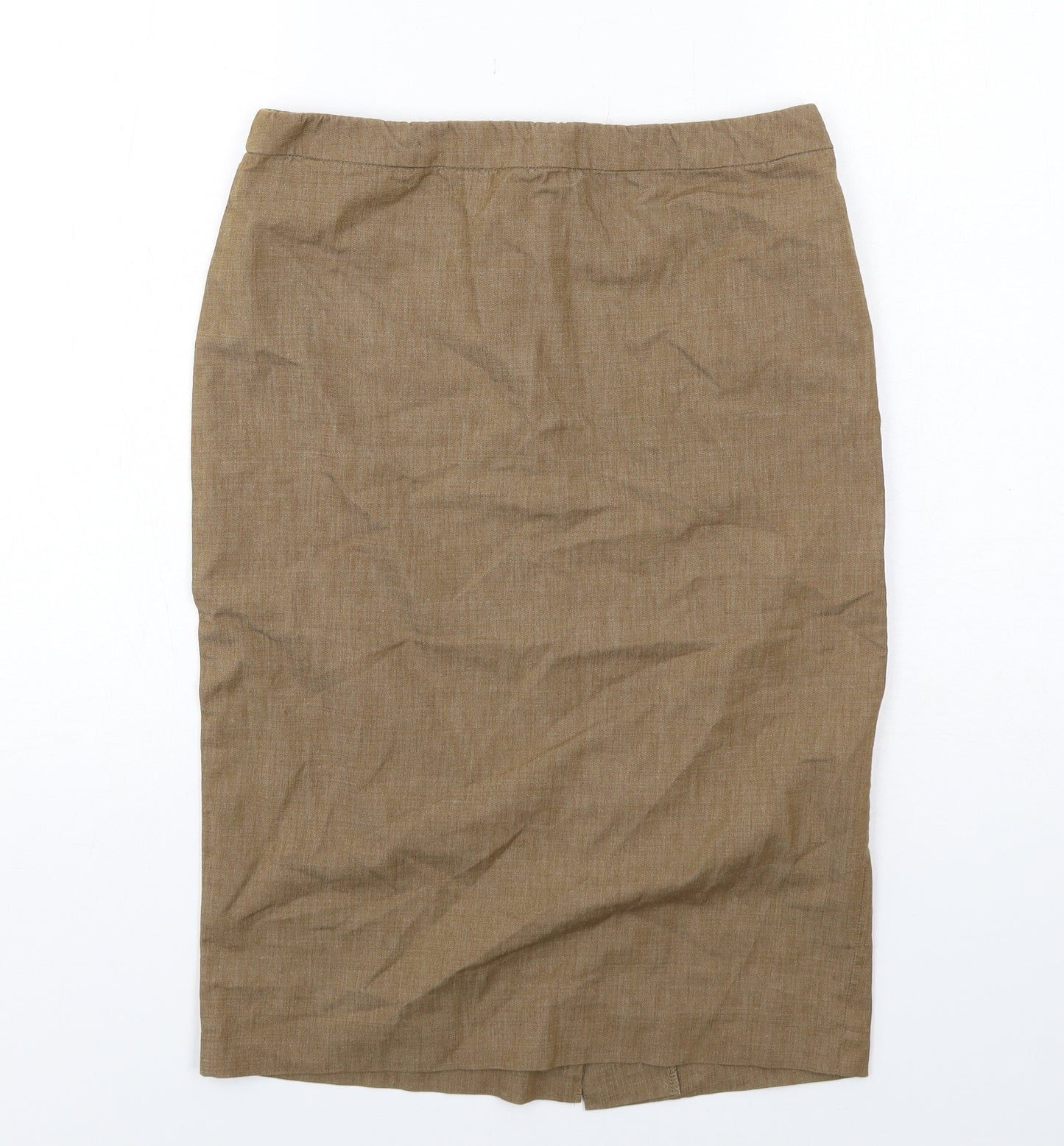 French Connection Womens Brown Linen Straight & Pencil Skirt Size 8 Zip
