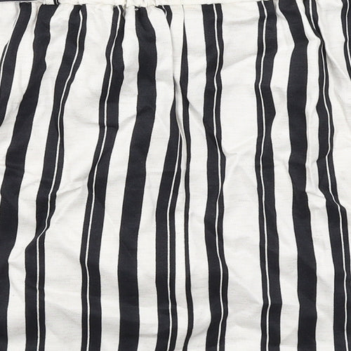 Topshop Womens White Striped Viscose A-Line Skirt Size 12 - Belt included