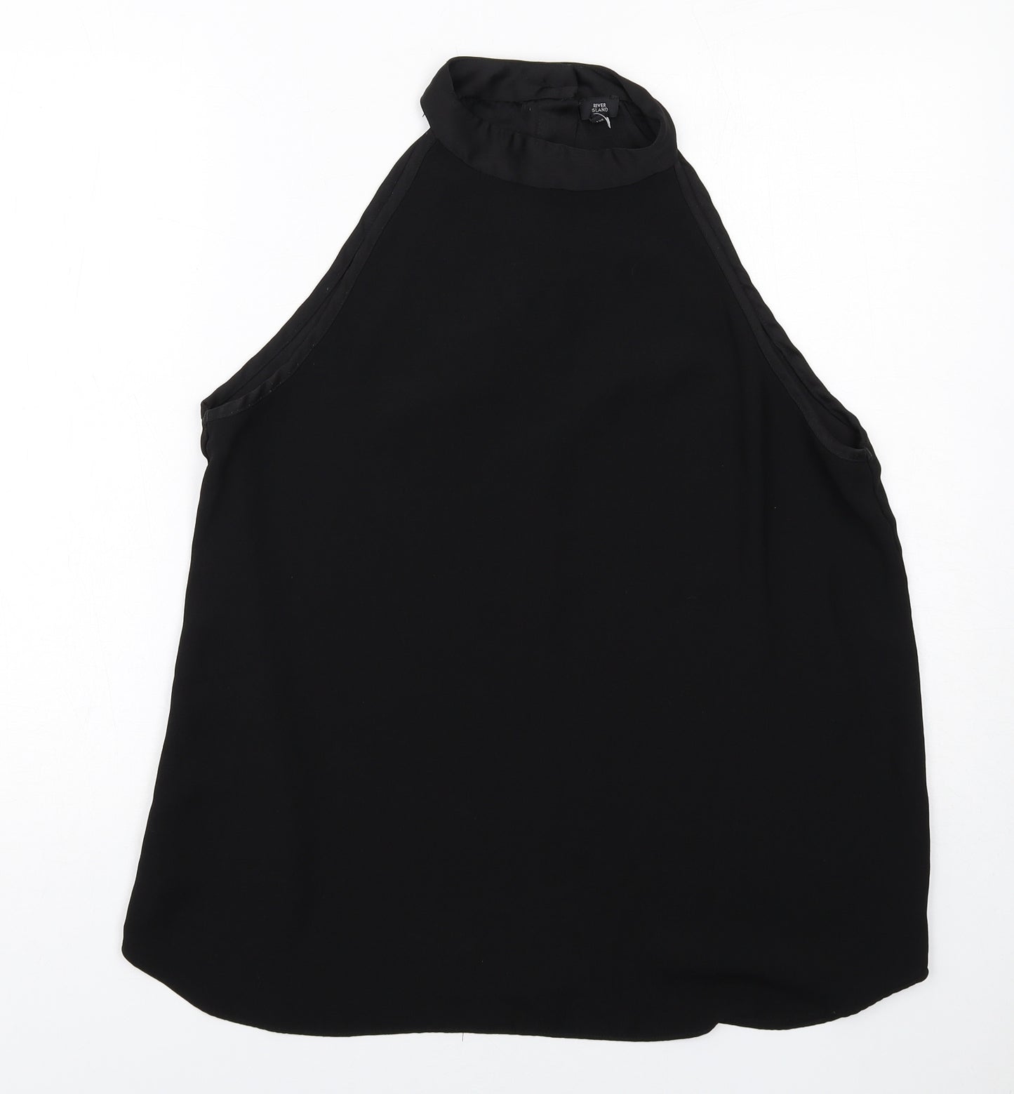 River Island Womens Black Polyester Basic Tank Size 16 Halter