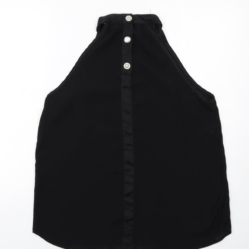 River Island Womens Black Polyester Basic Tank Size 16 Halter