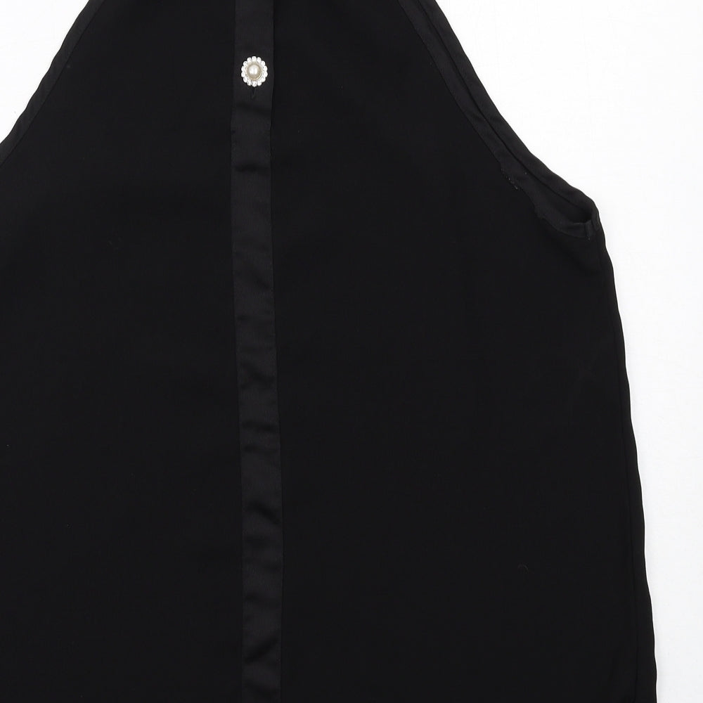 River Island Womens Black Polyester Basic Tank Size 16 Halter