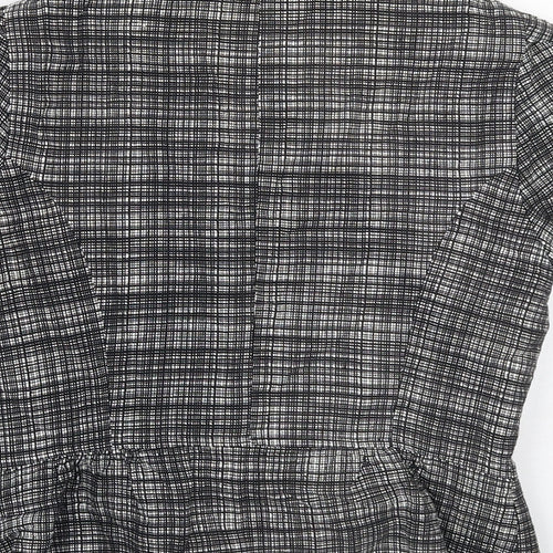 Marks and Spencer Womens Black Geometric Jacket Blazer Size 12 Tie