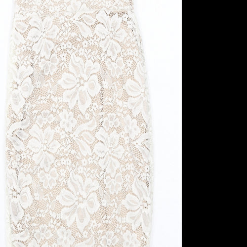 In the Style Womens White Polyester Shift Size 8 V-Neck Pullover
