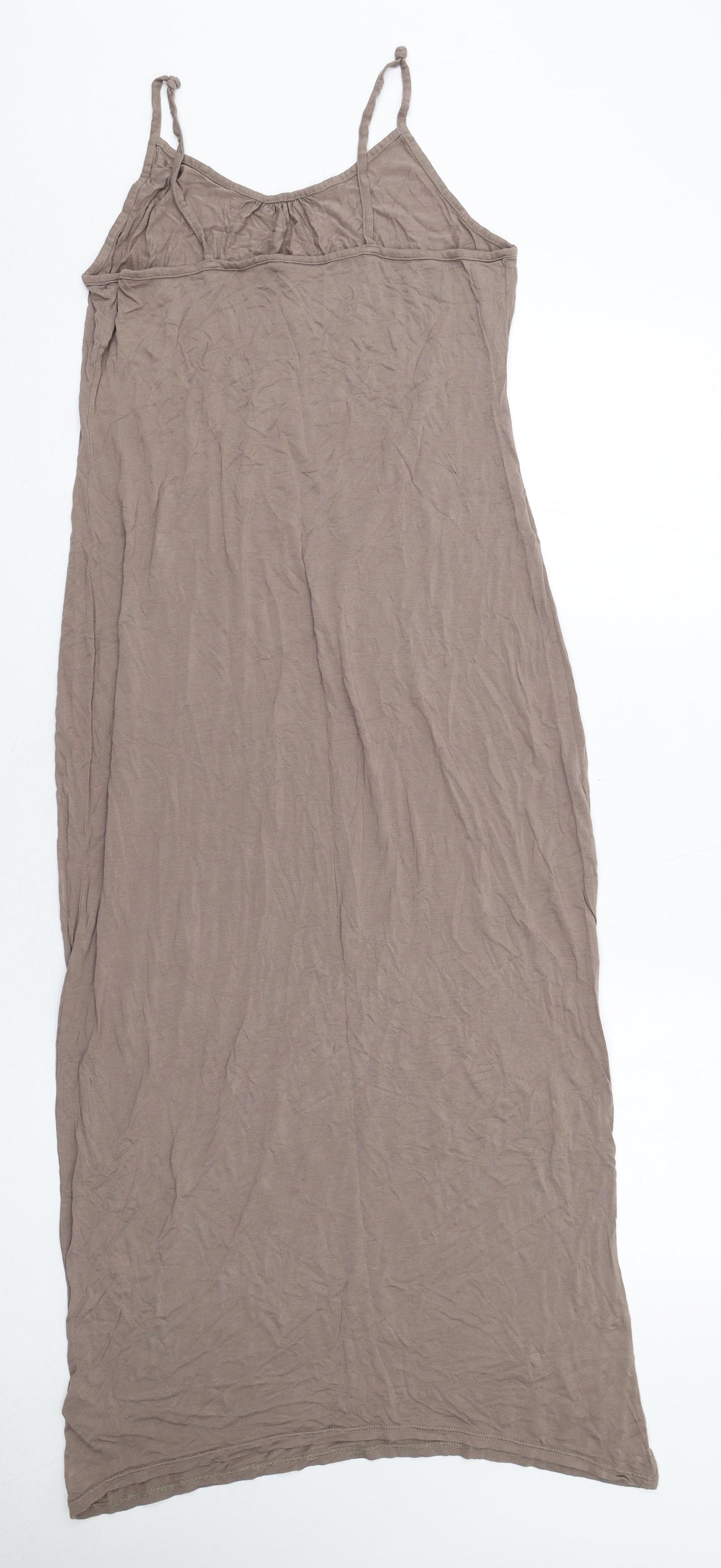 NEXT Womens Brown Viscose Tank Dress Size 16 V-Neck Pullover