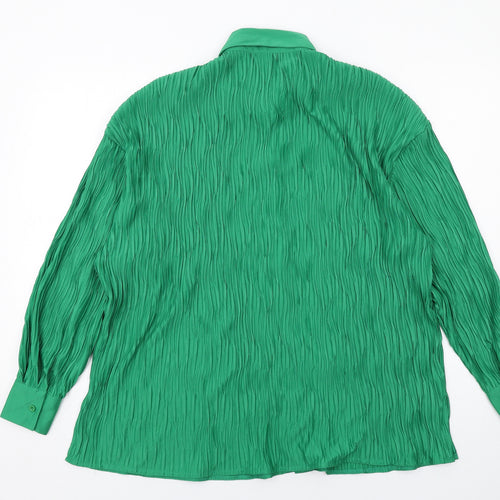 I SAW IT FIRST Womens Green Cotton Basic Button-Up Size 10 Collared