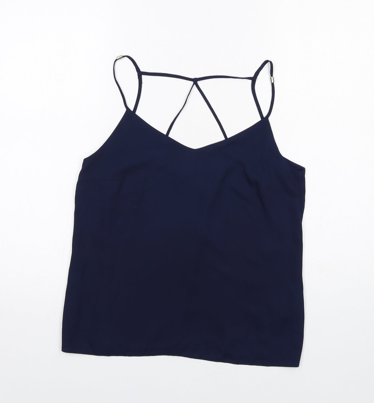 Lipsy Womens Blue Polyester Basic Tank Size 10 V-Neck
