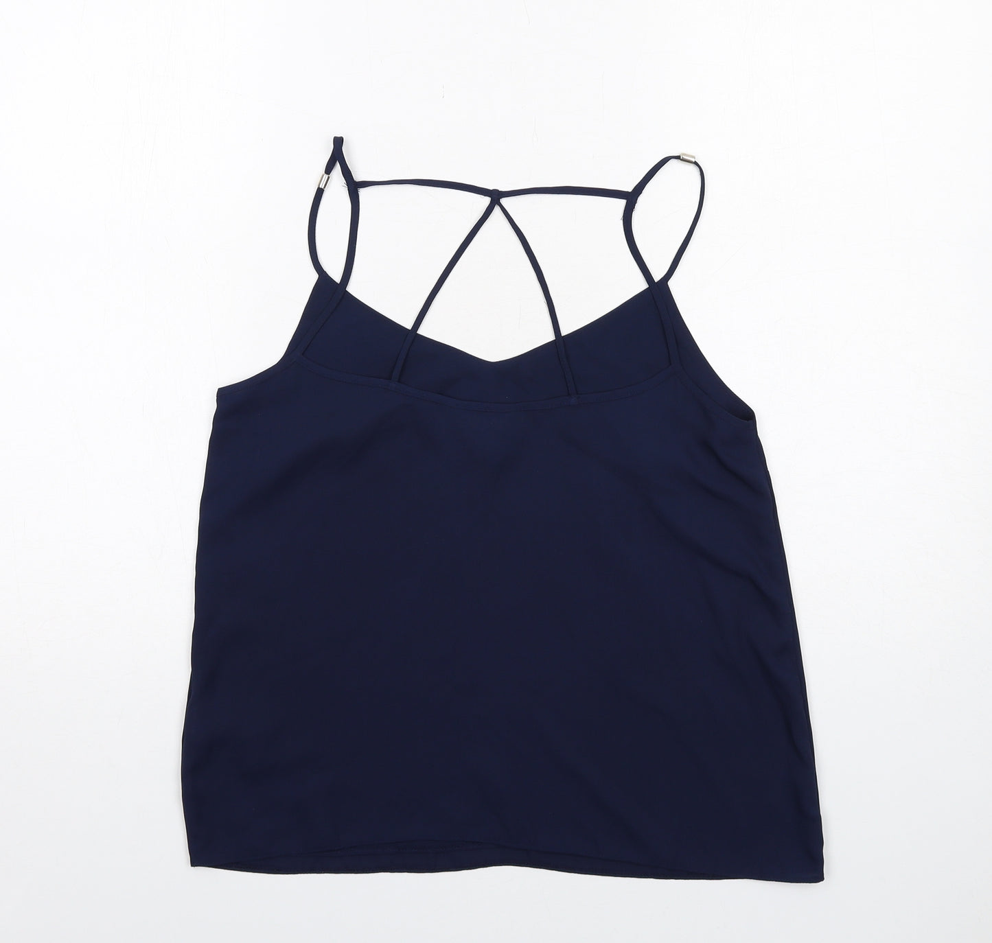 Lipsy Womens Blue Polyester Basic Tank Size 10 V-Neck