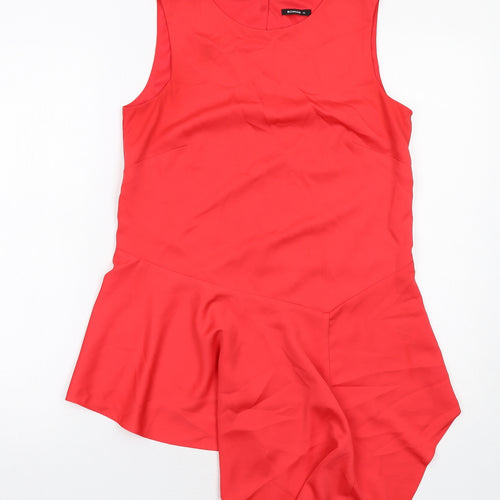 Roman Womens Red Polyester Basic Tank Size 10 Round Neck