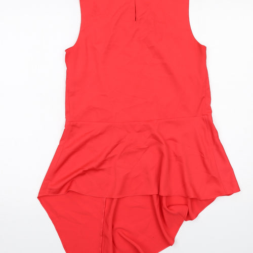 Roman Womens Red Polyester Basic Tank Size 10 Round Neck