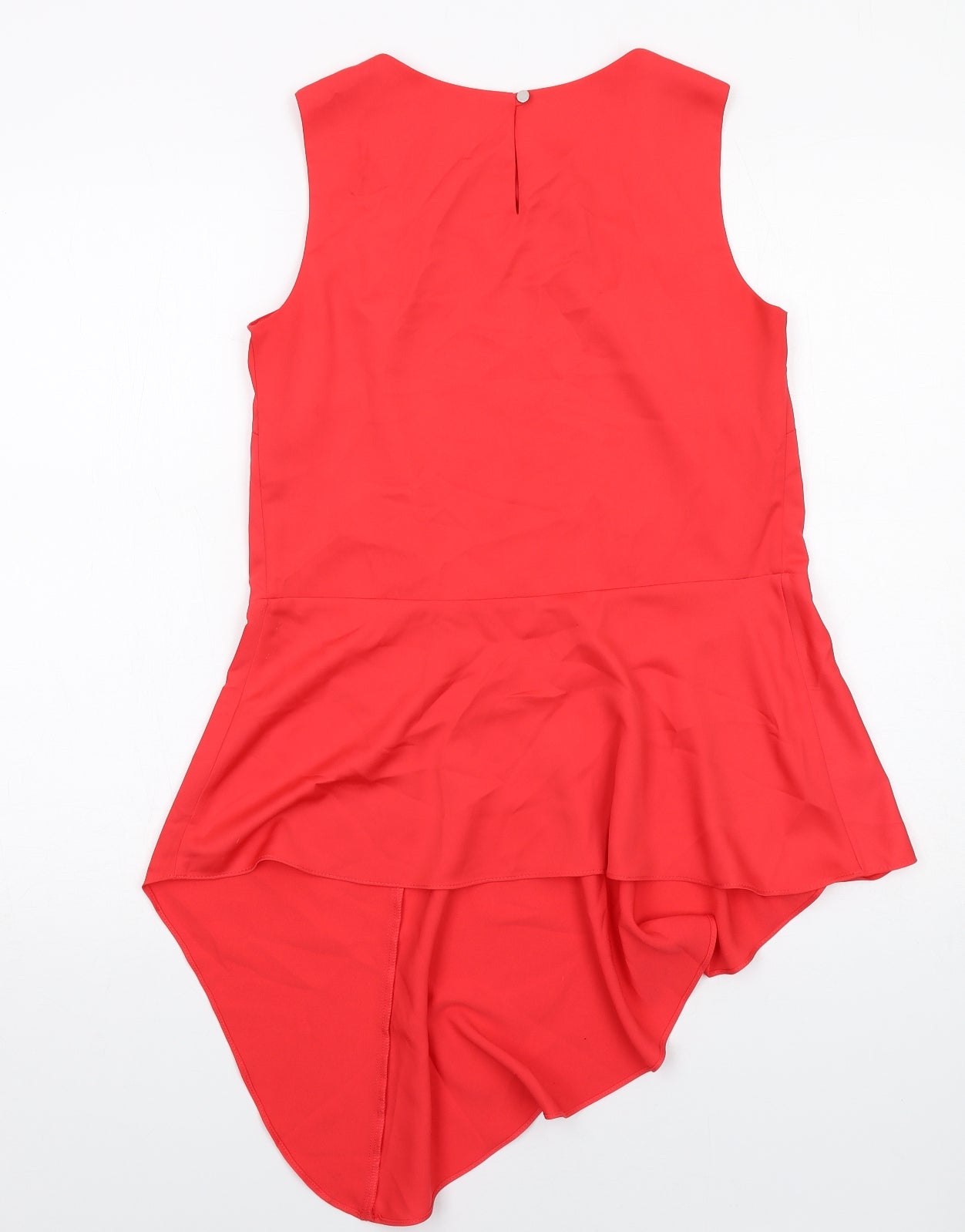 Roman Womens Red Polyester Basic Tank Size 10 Round Neck