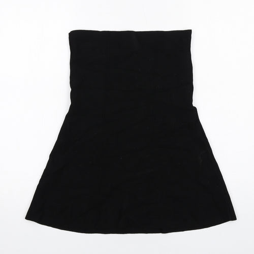 Zara Womens Black Viscose Mini Size L Off the Shoulder Pullover