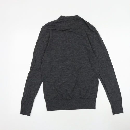 H&M Womens Grey Round Neck Wool Pullover Jumper Size S