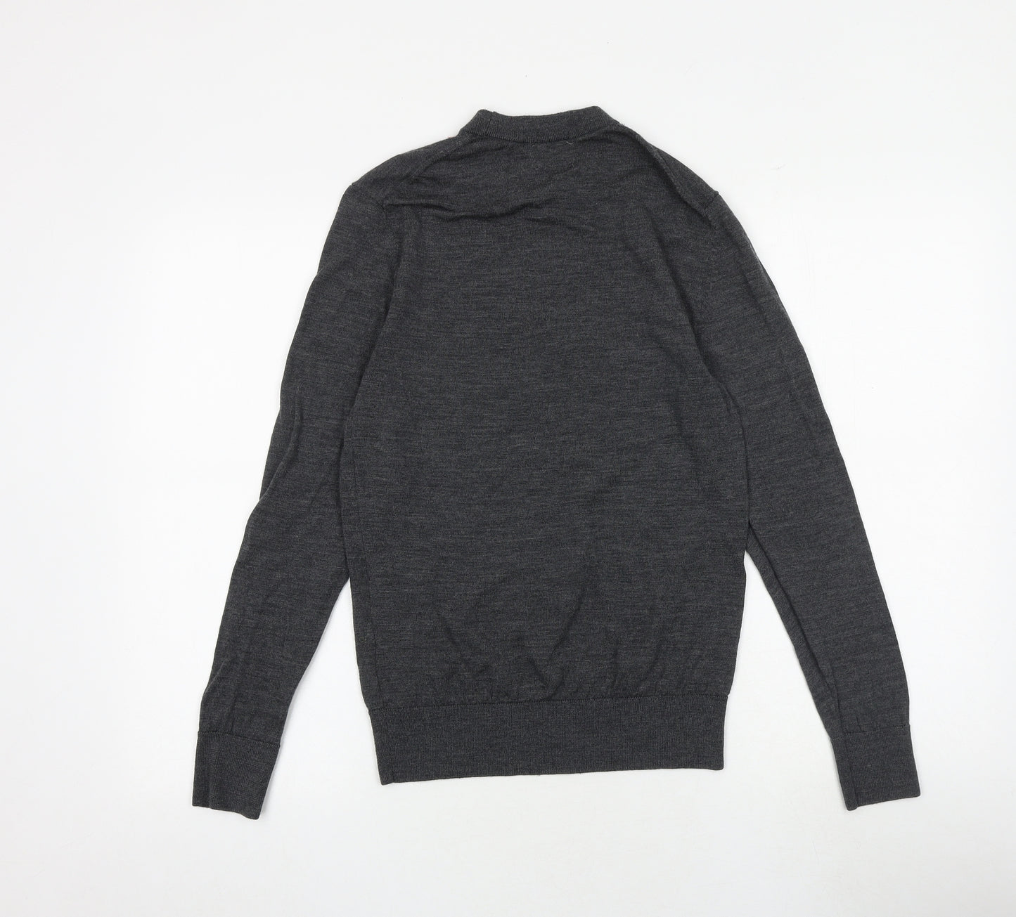 H&M Womens Grey Round Neck Wool Pullover Jumper Size S